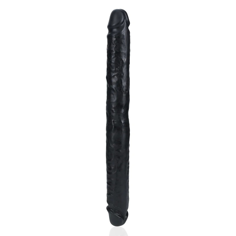 Real Rock Double Gode Straight Slim 35.5 x 3.8cm Noir